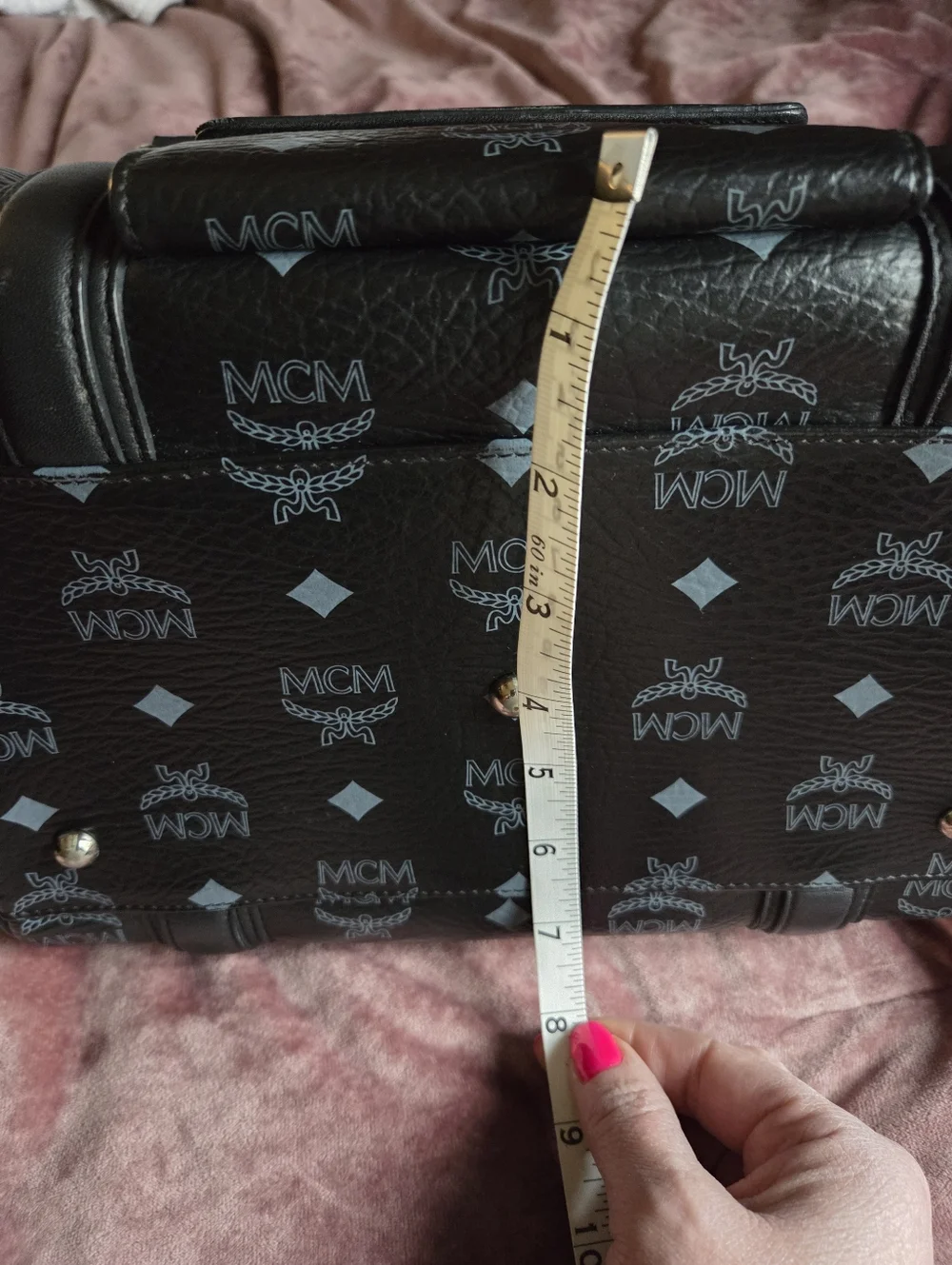 Authentic MCM Visetos Black Boston Bag